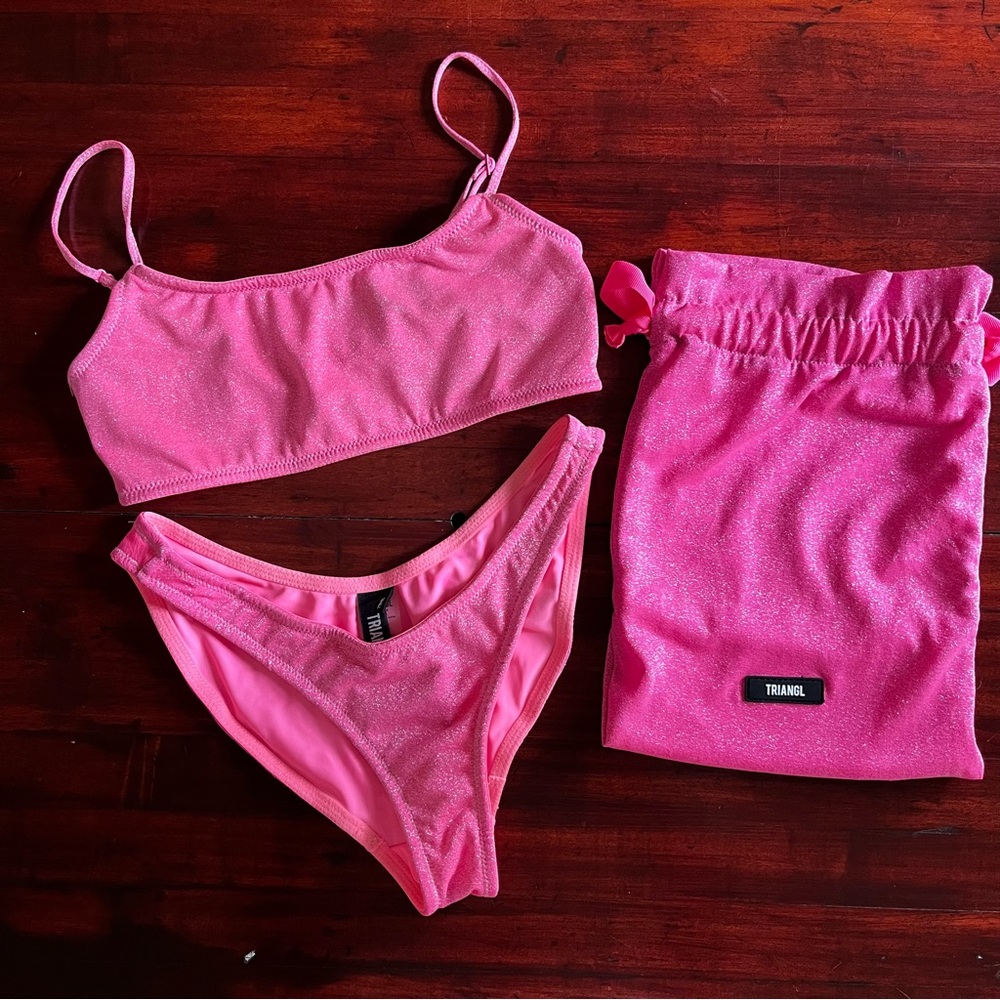 triangl swimwear pink mica bikini small
